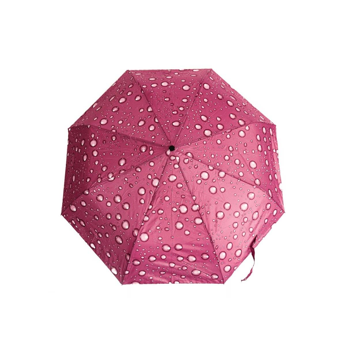 Stilvoller Taschenschirm mit Schutzhülle und Regentropfendesign  kompakt & robust Pink