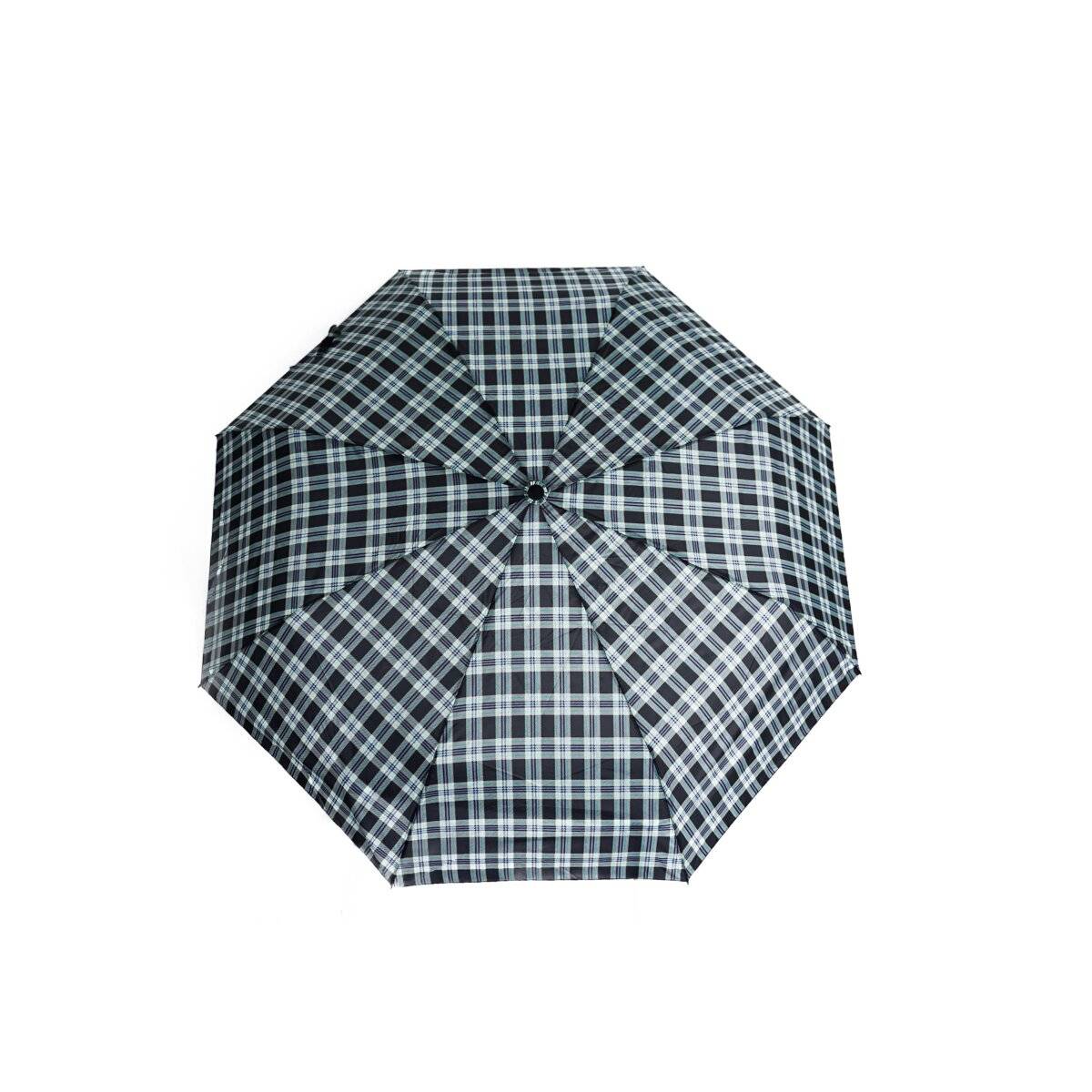 Kompakter Taschenschirm in Karomuster mit Schutzhülle  robust und stilvoll Motiv 1