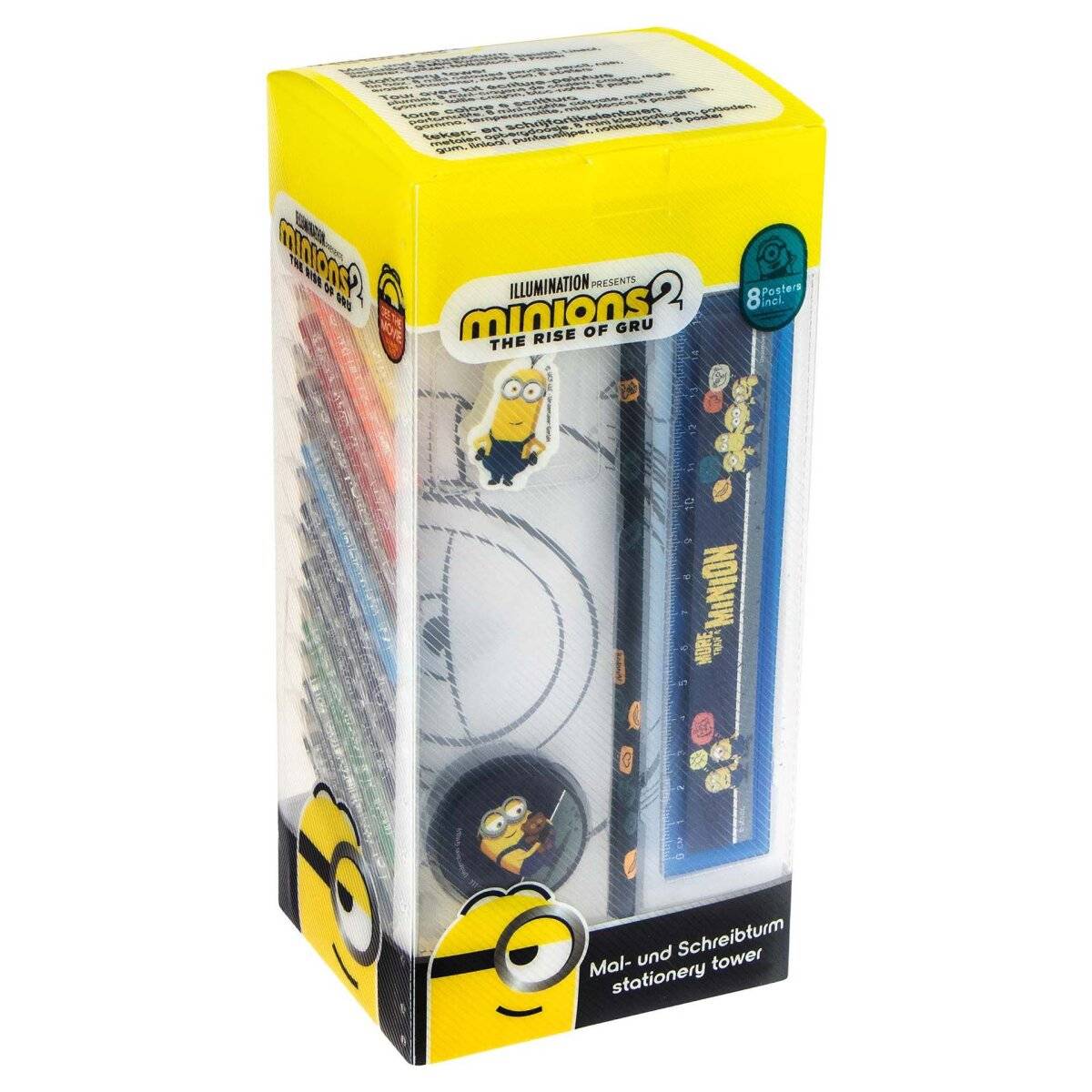 Minions Kreativset im Turmformat 25-teilig für Schule und Freizeit