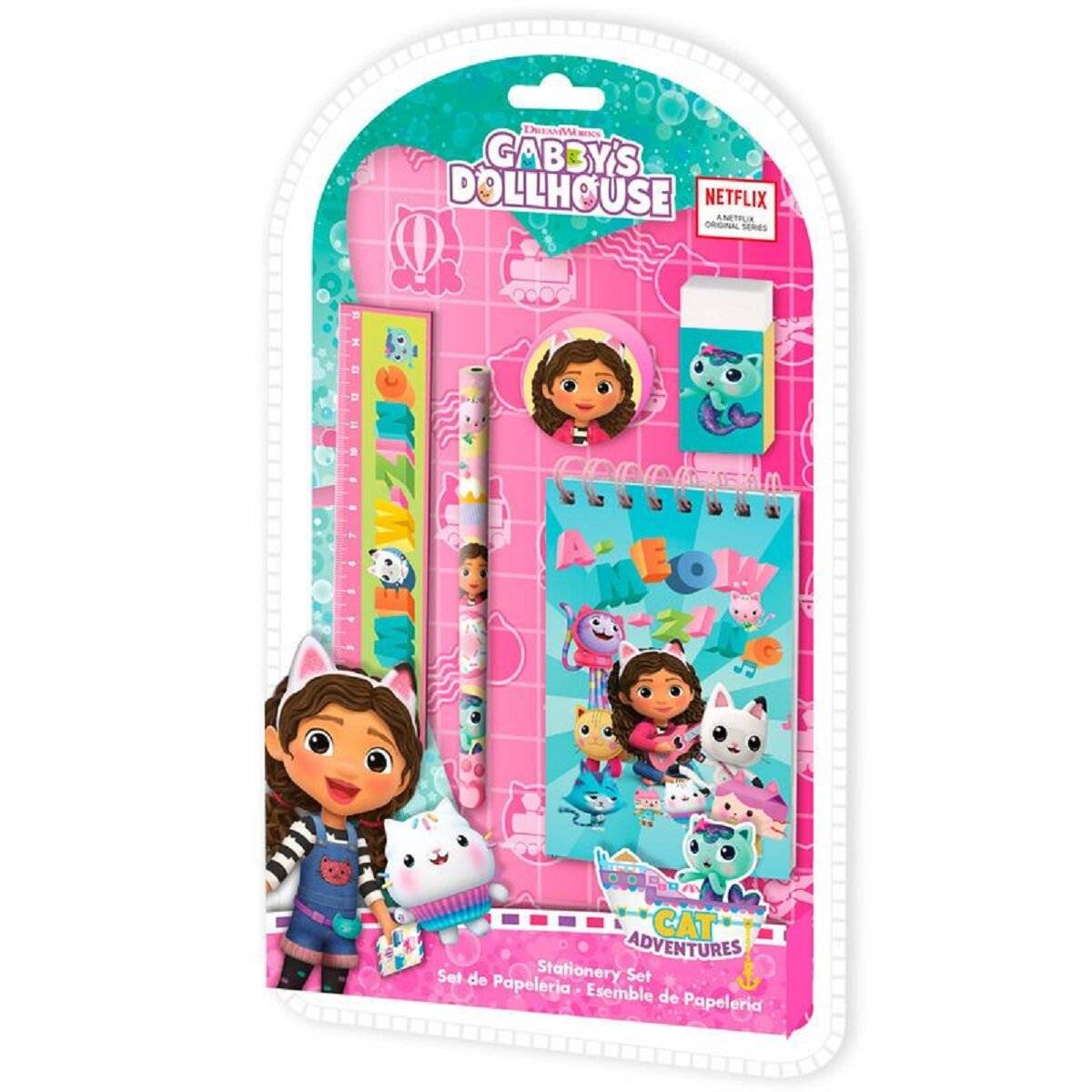 Gabby's Dollhouse Schreibset 5-teilig Perfekt für kleine Fans und kreative Köpfe