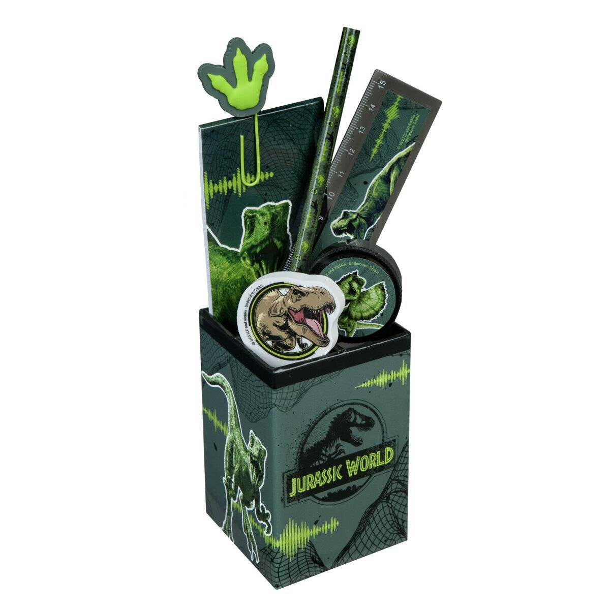 Jurassic World Gefüllter Stifthalter  7-teiliges Set für kreative Kinder