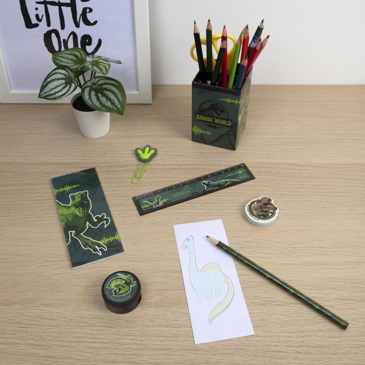 Jurassic World Gefüllter Stifthalter  7-teiliges Set für kreative Kinder