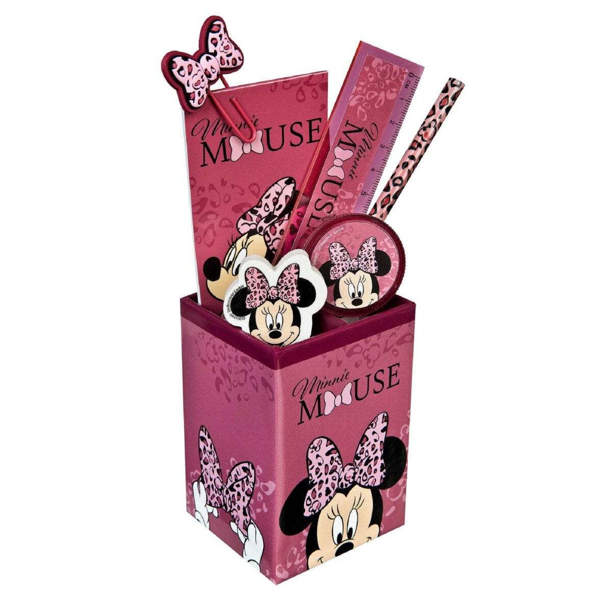 Minnie Mouse Stifte-Köcher 7-teiliges Schreibset im Disney Design