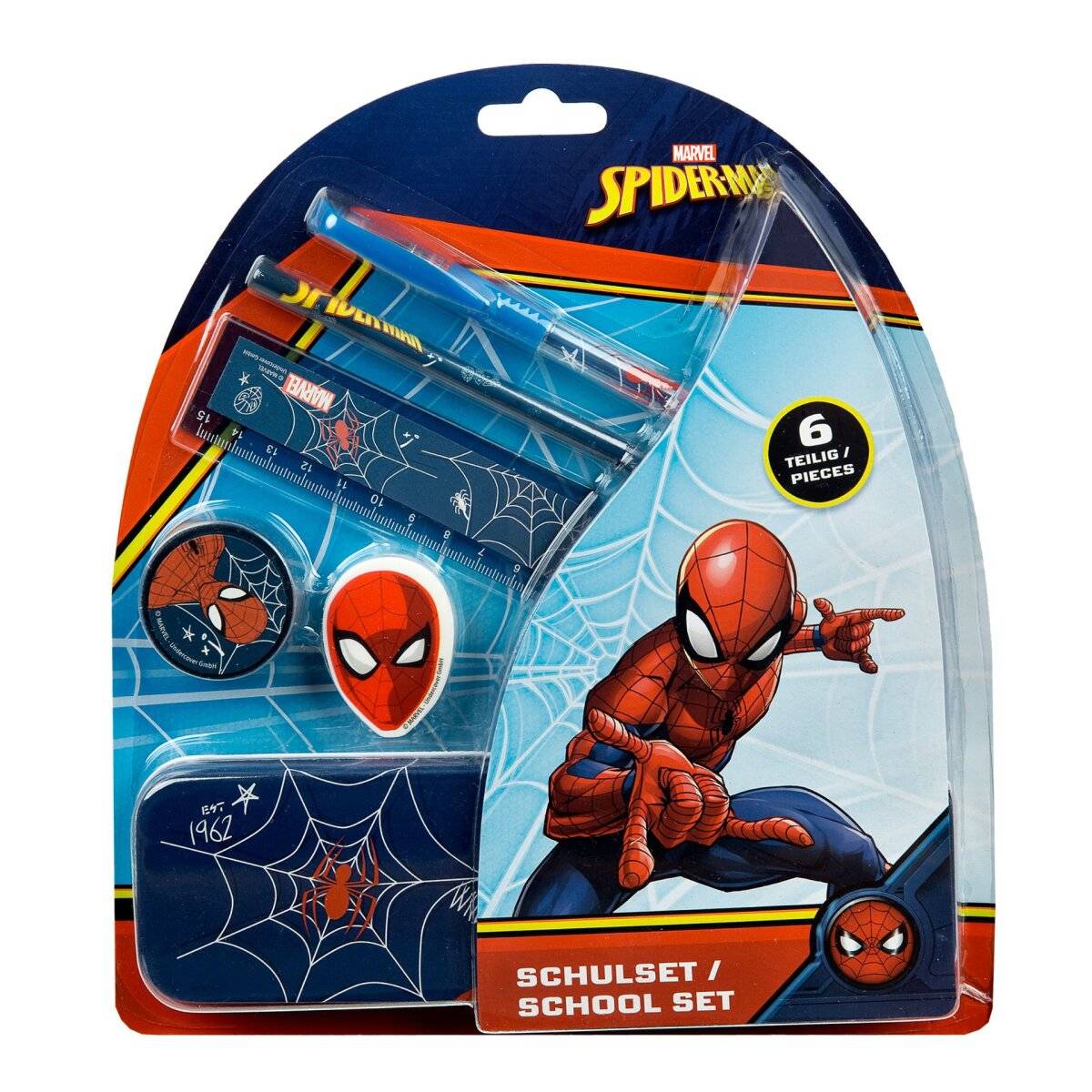 Spiderman Schulset  6-teiliges Schreibwaren-Set für Kinder
