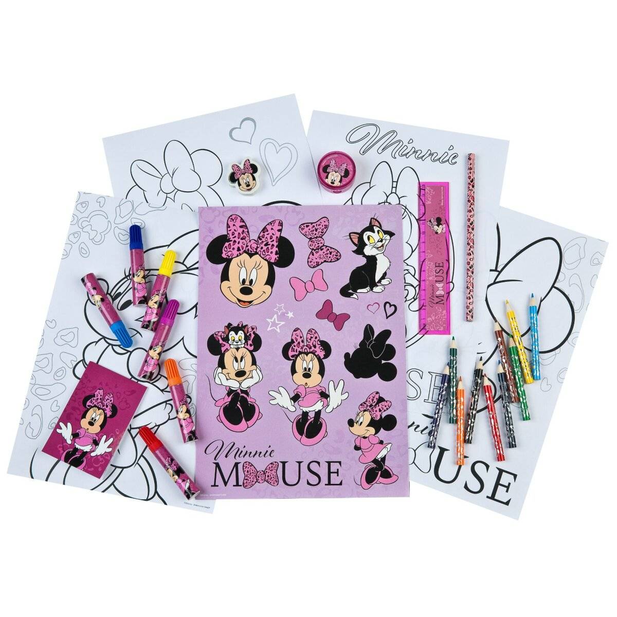 Disney Minnie Mouse Schreibwaren-Set  Kreativspaß mit 35 Teilen für für Schule und Freizeit