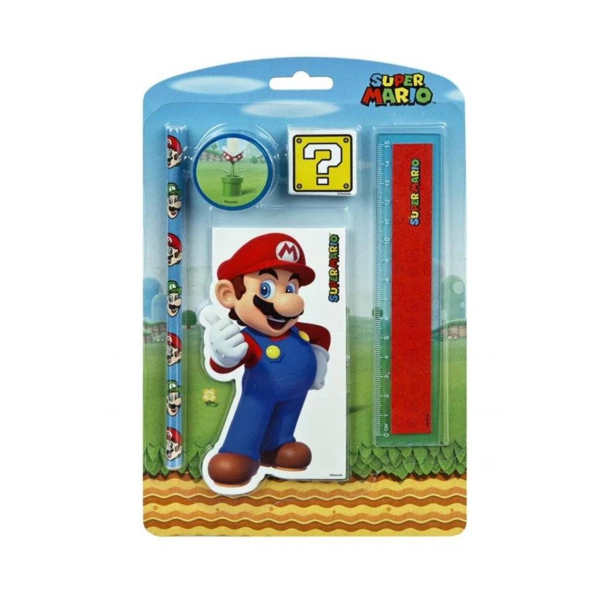 Super Mario 5-teiliges Schreibset  Perfekt für Schule und Freizeit