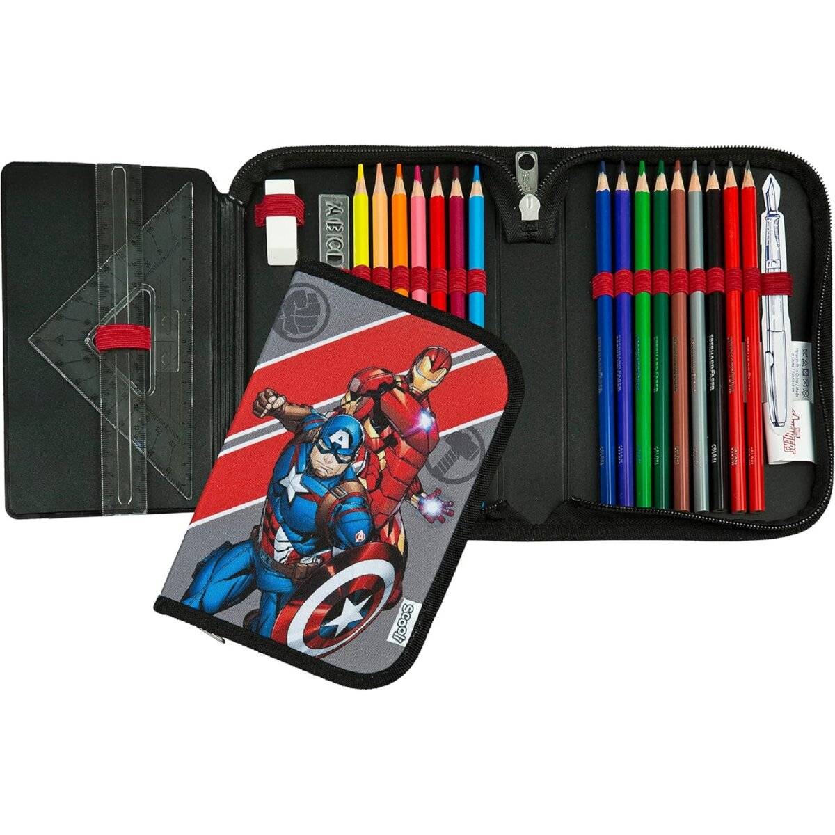 Marvel Avengers Gefüllte Federmappe Federmäppchen Set Schüleretui