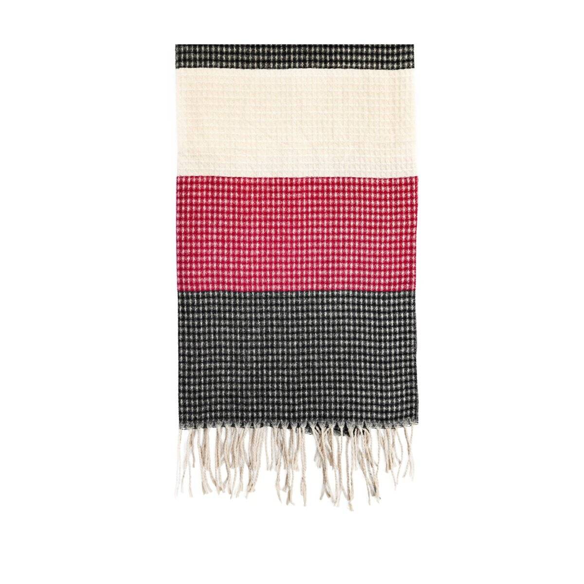 Karierter Schal mit Fransen ideal für den Herbst und Winter - 70x190 cm Pink