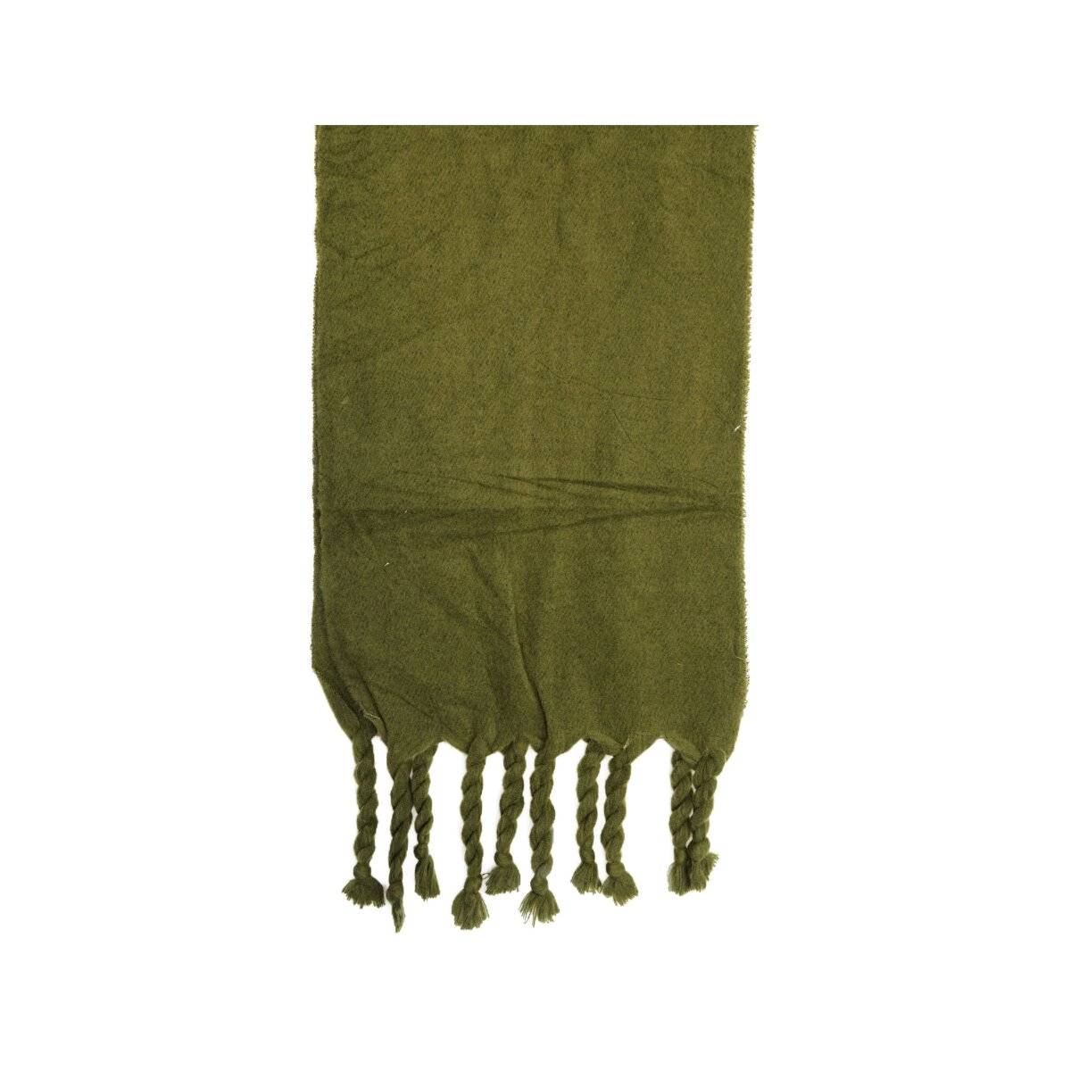 Kuscheliger Schal mit Fransen - einfarbiger Modeschal für Damen, 50 x200 cm Dunkelgrün