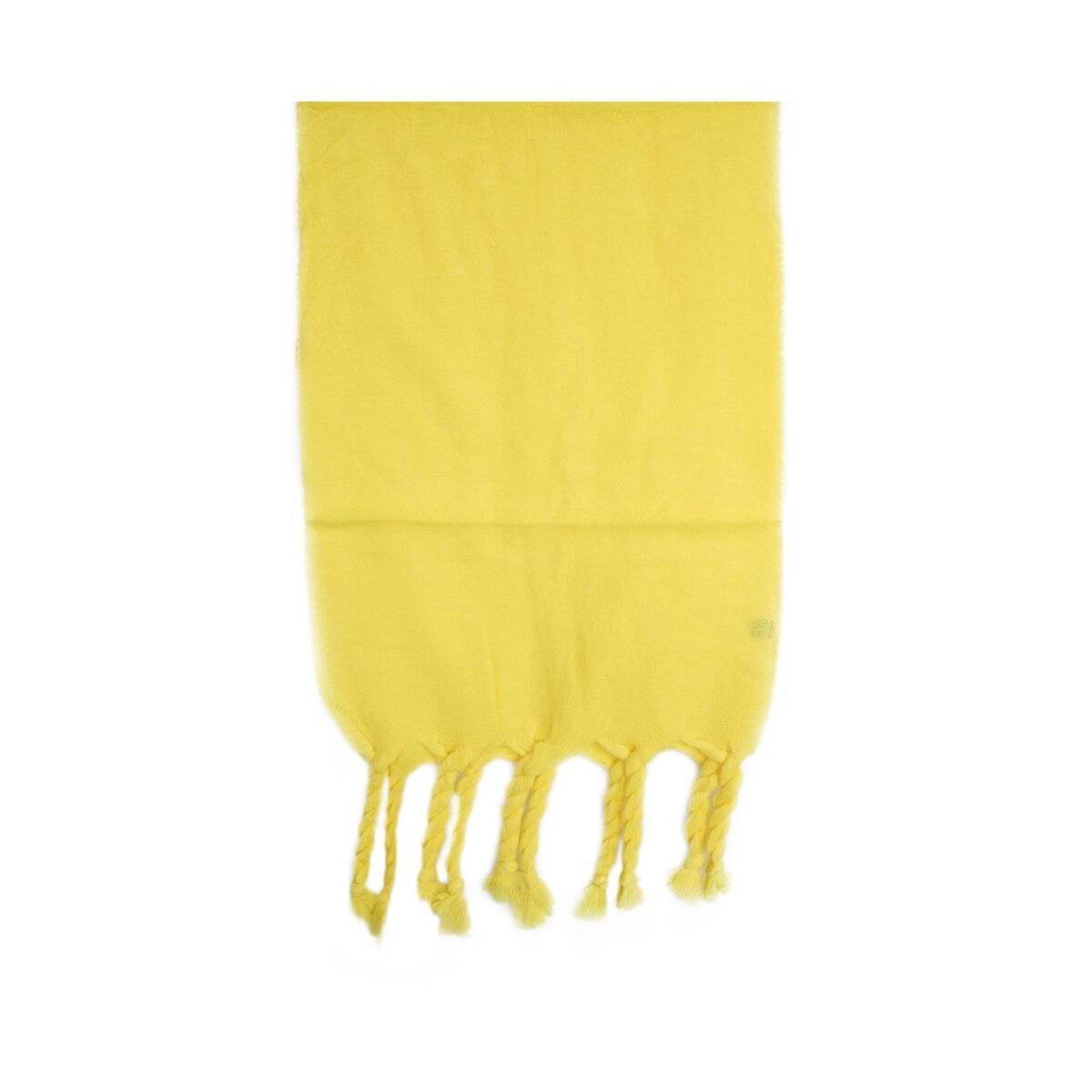 Kuscheliger Schal mit Fransen - einfarbiger Modeschal für Damen, 50 x200 cm Gelb