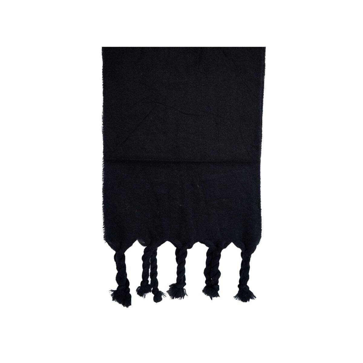Kuscheliger Schal mit Fransen - einfarbiger Modeschal für Damen, 50 x200 cm Schwarz