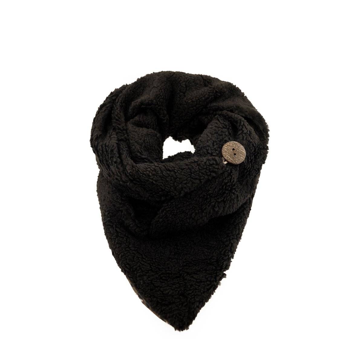 XXL Schal für Damen mit Leopardenmuster - Kuscheliger Halstuch in Dreieckform Schwarz