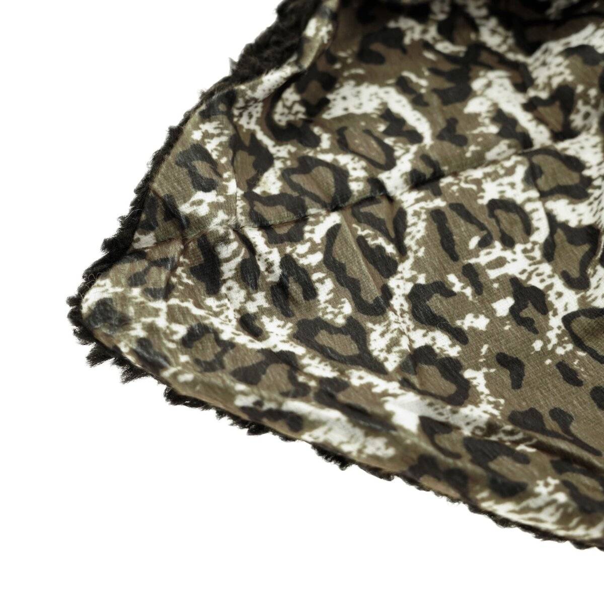 XXL Schal für Damen mit Leopardenmuster - Kuscheliger Halstuch in Dreieckform Schwarz