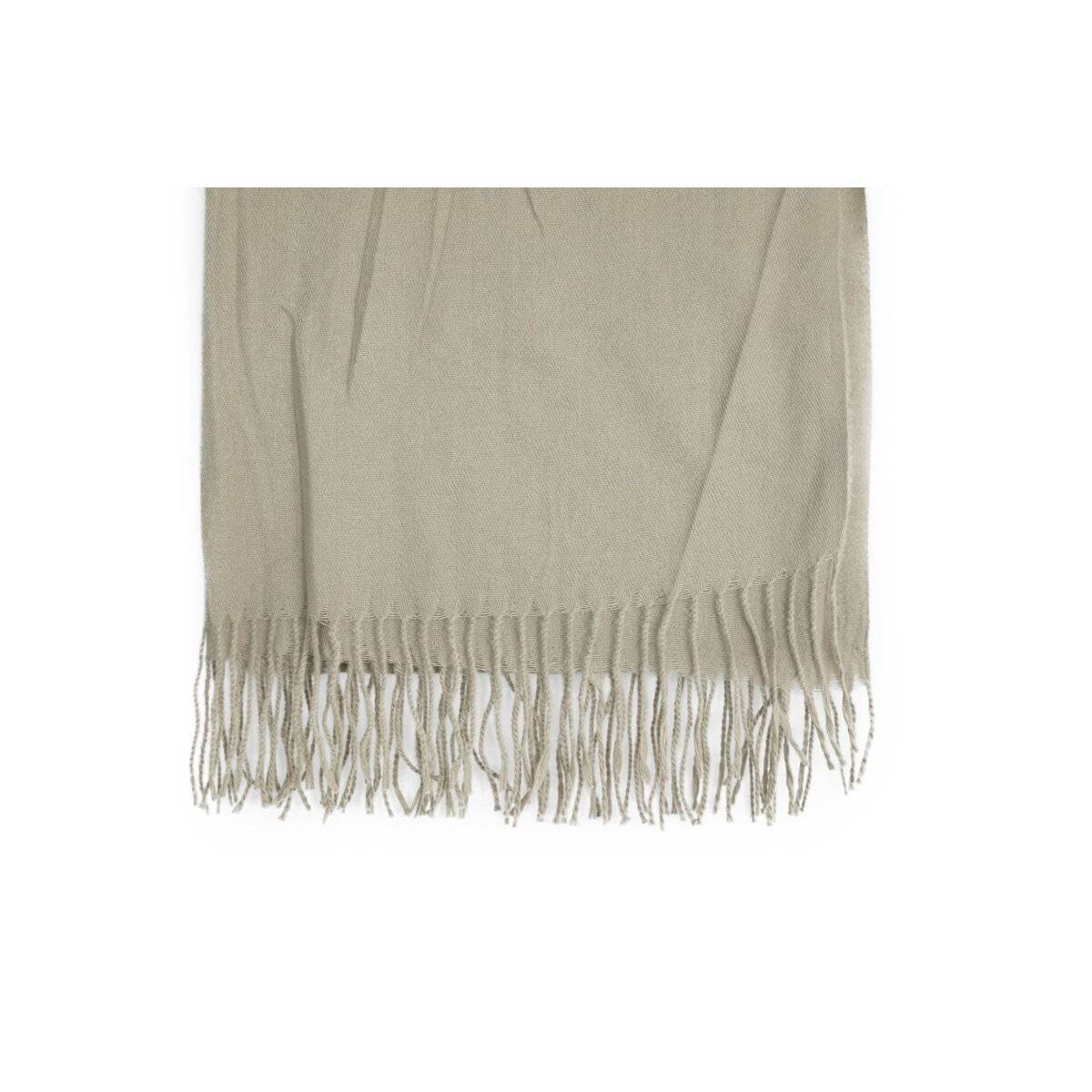 Eleganter Modeschal mit Fransen- Halstuch für Damen 75x180 cm Beige
