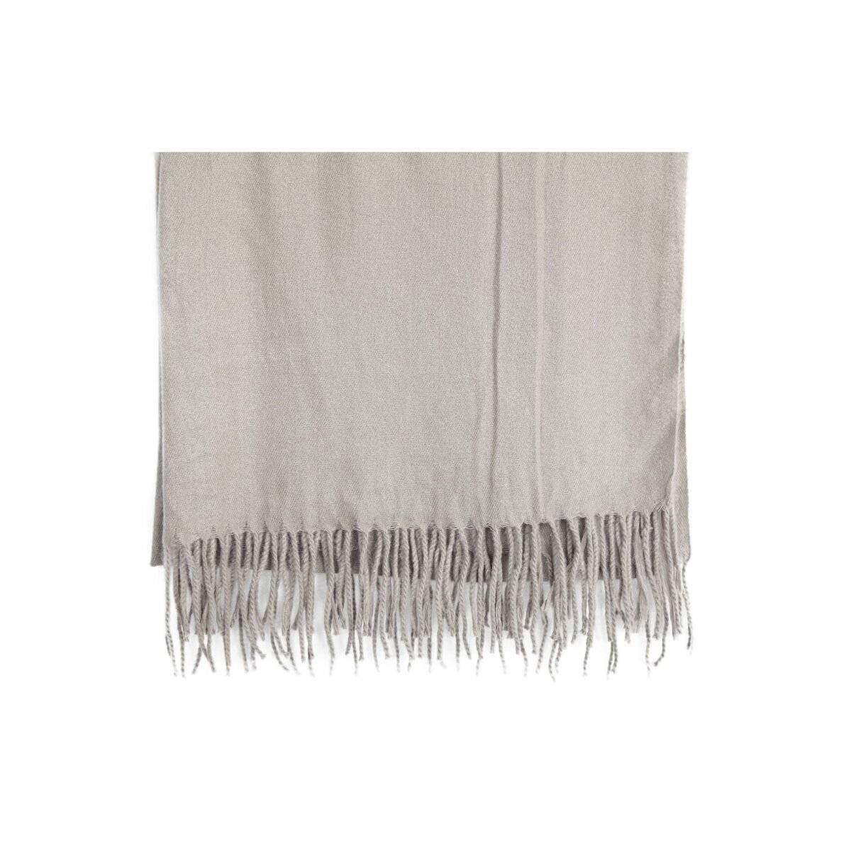 Eleganter Modeschal mit Fransen- Halstuch für Damen 75x180 cm Hellbraun