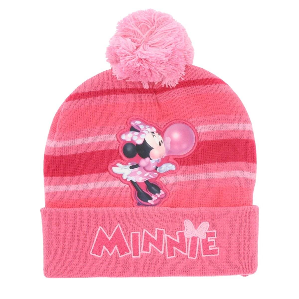 Disney Minnie Maus Bommel-Mütze – Warme Wintermütze für Kinder Onesize Rosa