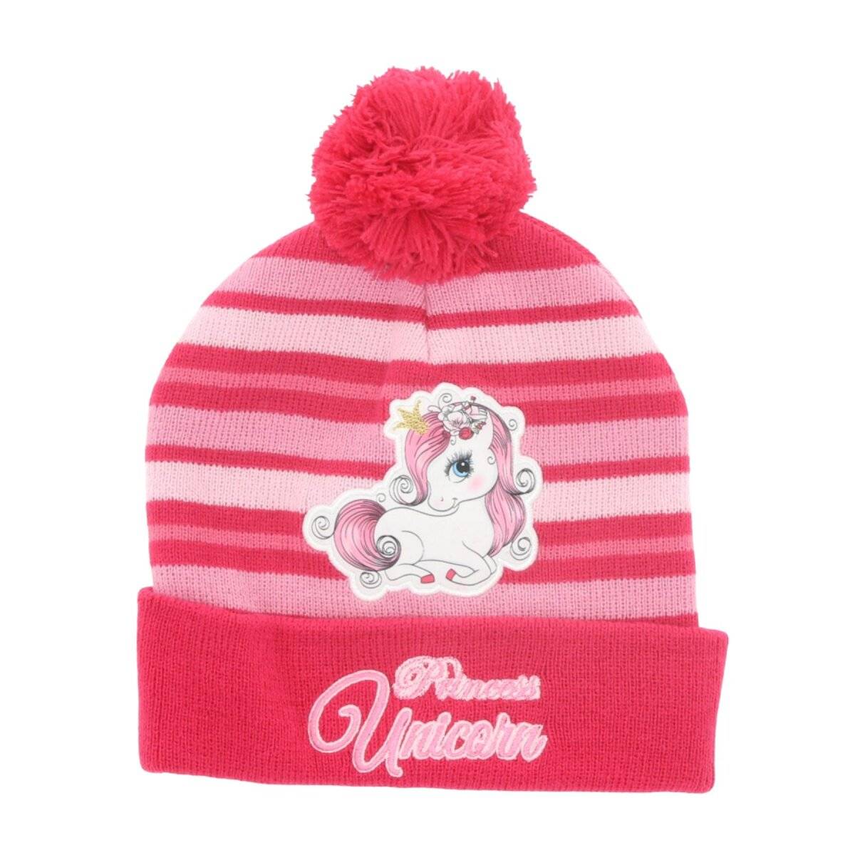 Unicorn Bommel-Mütze – Warme Wintermütze für Kinder Onesize Pink