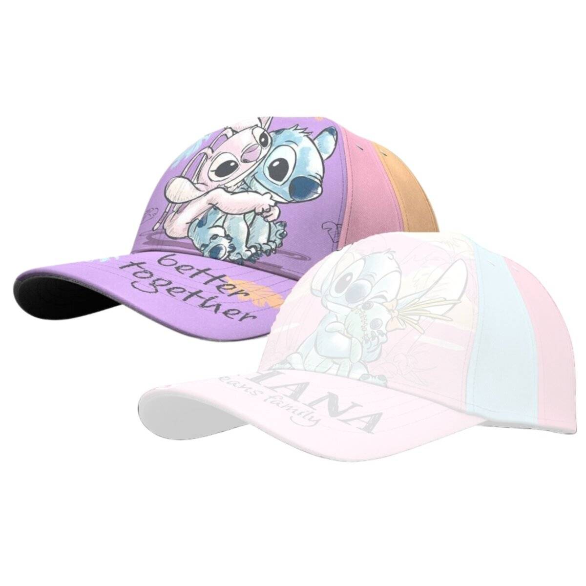 Lilo & Stitch Cap Kappe mit buntem Design – 100% Baumwolle 52 Lila