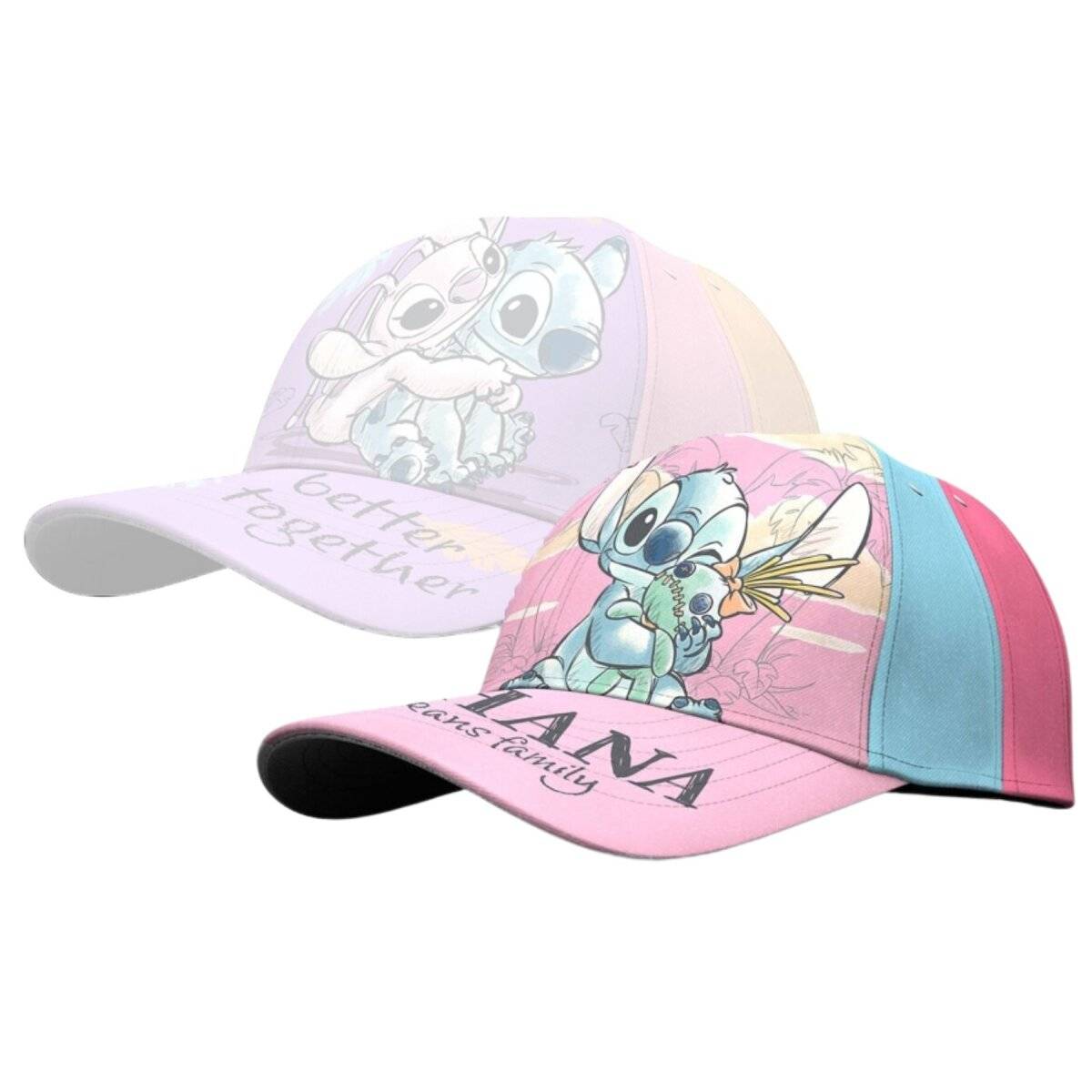 Lilo & Stitch Cap Kappe mit buntem Design – 100% Baumwolle 52 Rosa