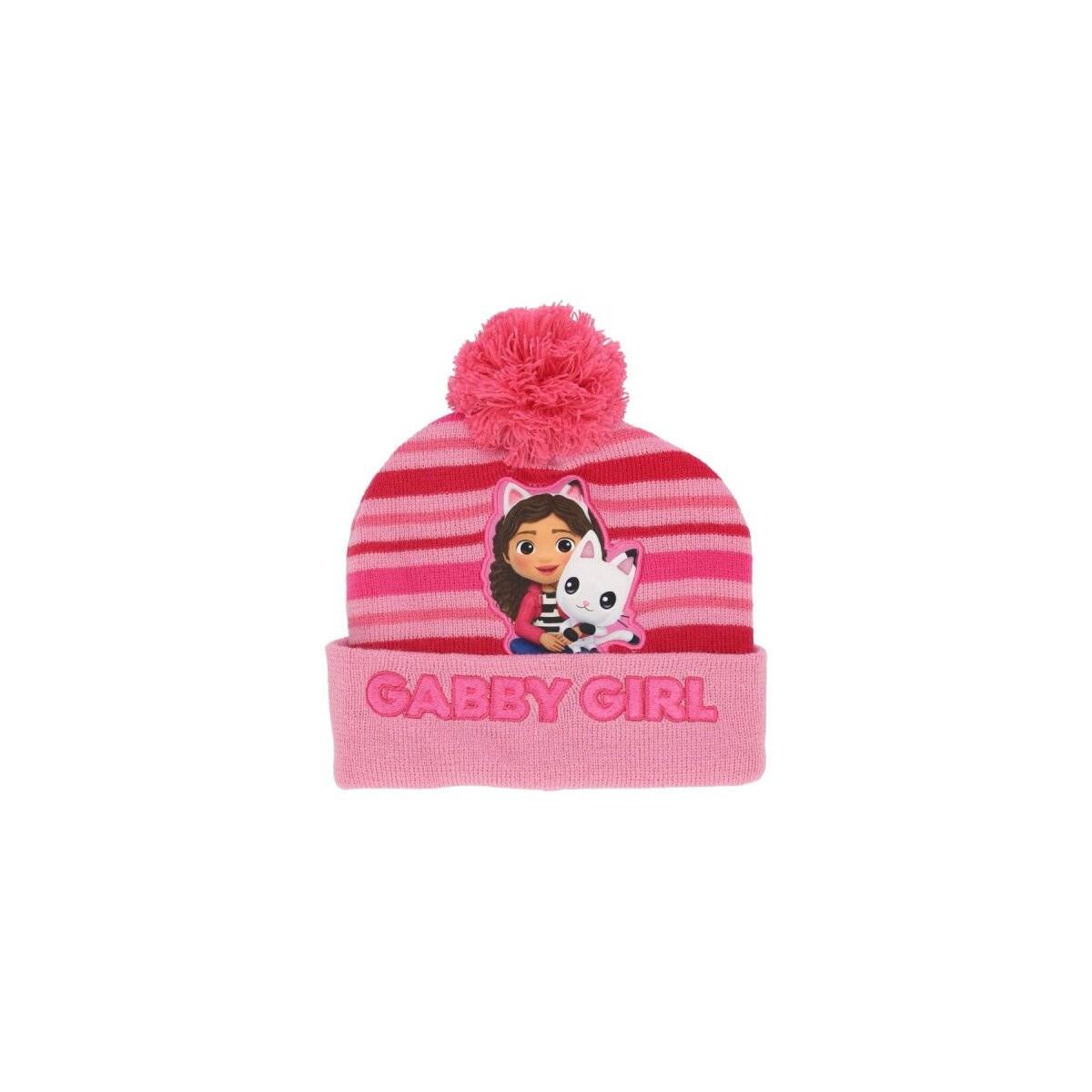 Gabby's Dollhouse Wintermütze Komfortabel Niedlich und Kuschelig Onesize Rosa Bommel
