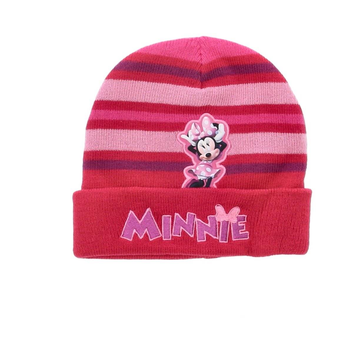 Disney Minnie Mouse Wintermütze  100% Acryl, mit hochwertiger Stickerei Dunkelrosa