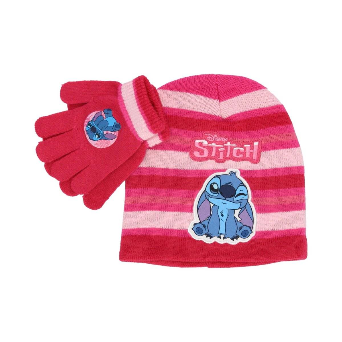 Lilo & Stitch Winter-Set Mütze & Handschuhe für Kinder Rot