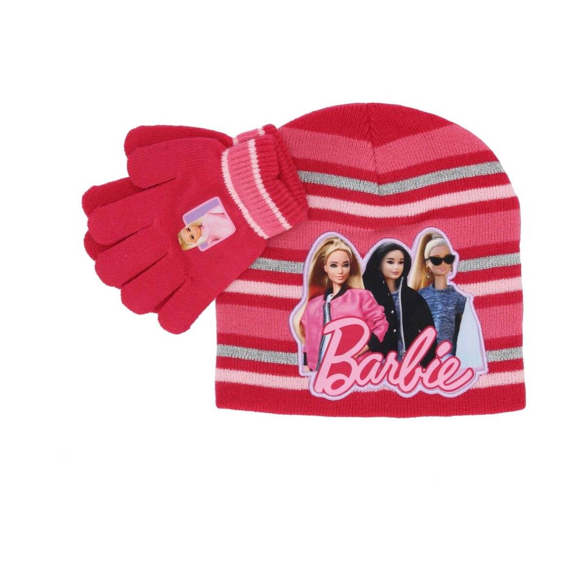 Barbie Winter-Set Mütze und Handschuhe für kleine Modefans Rot