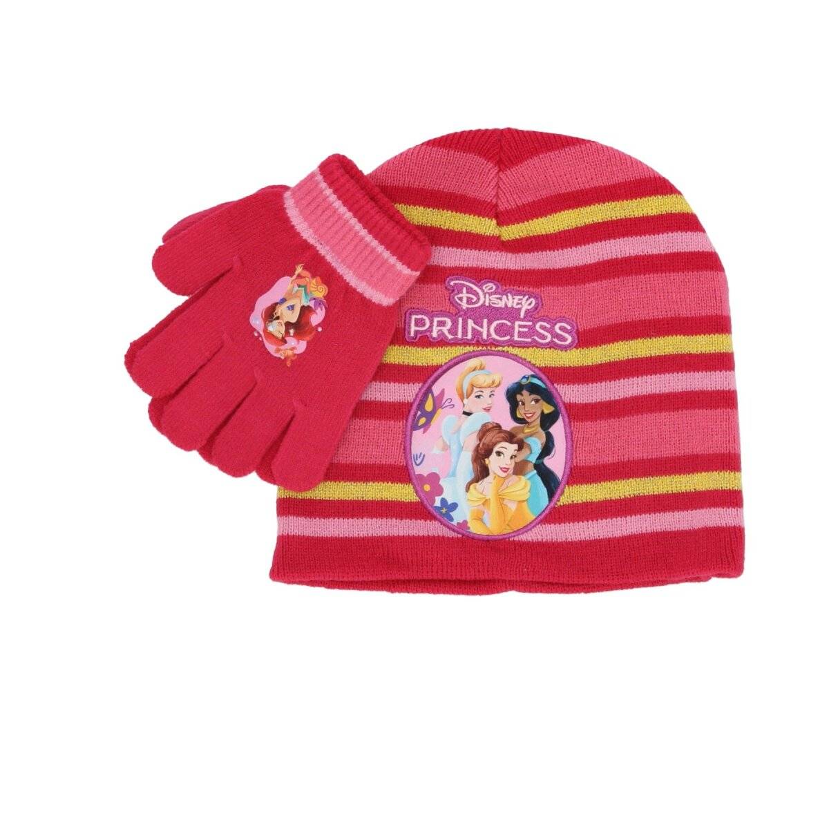 Princess Set Mütze und Handschuhe für kleine Prinzessinnen Rot
