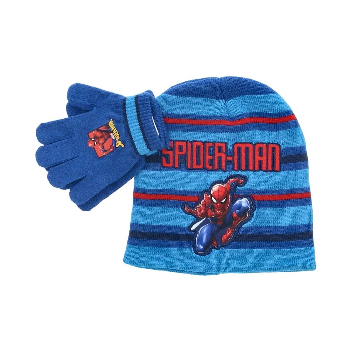 Spiderman Winteraccessoires  Mütze und Handschuhe für junge Blau