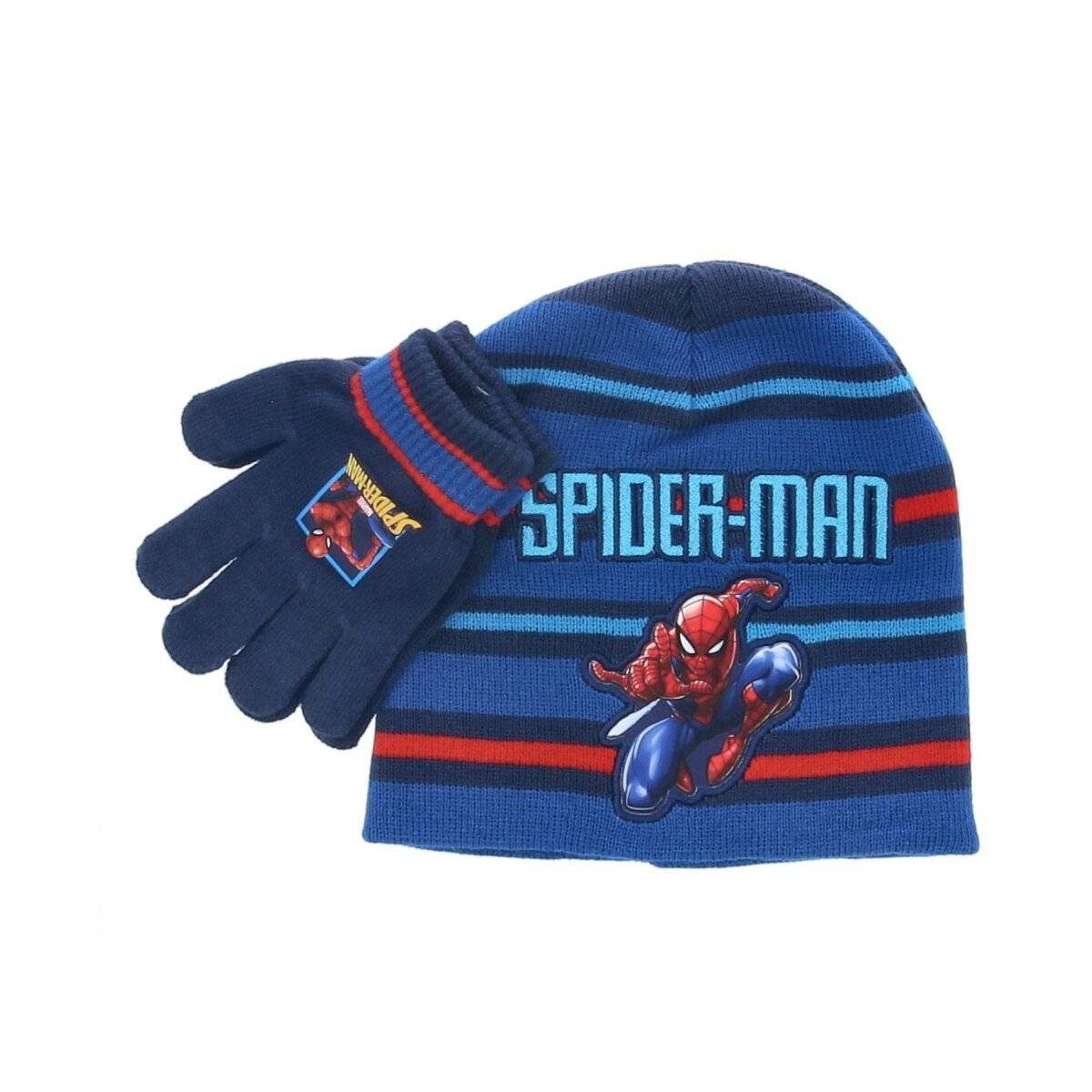 Spiderman Winteraccessoires  Mütze und Handschuhe für junge Dunkelblau
