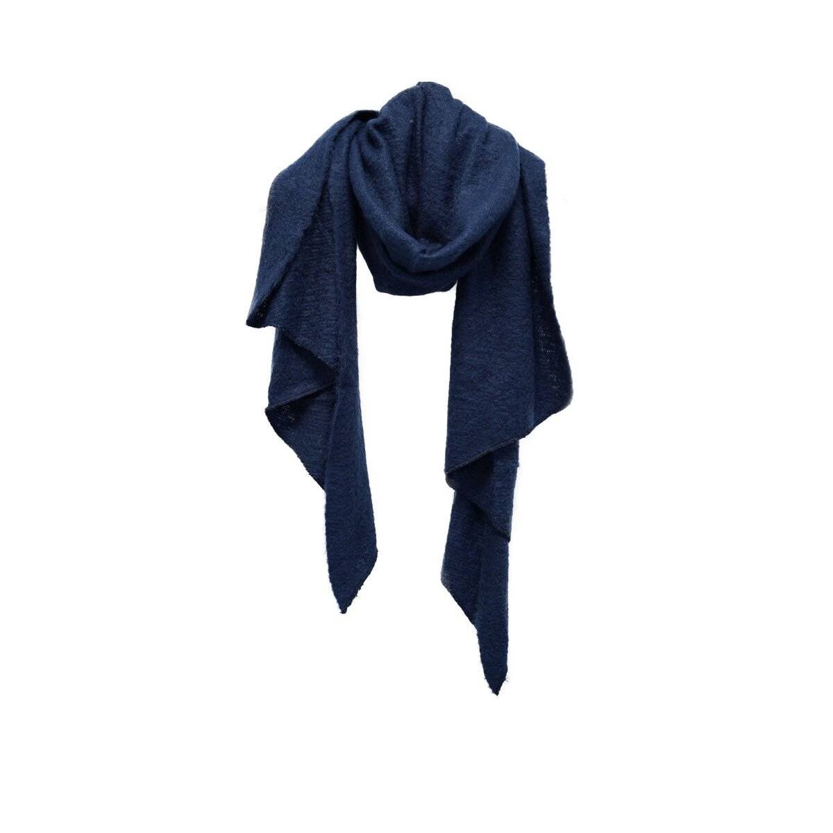 Eleganter Modeschal 220x70 cm, einfarbiger Schal - Stilvoll & Wärmend Dunkelblau