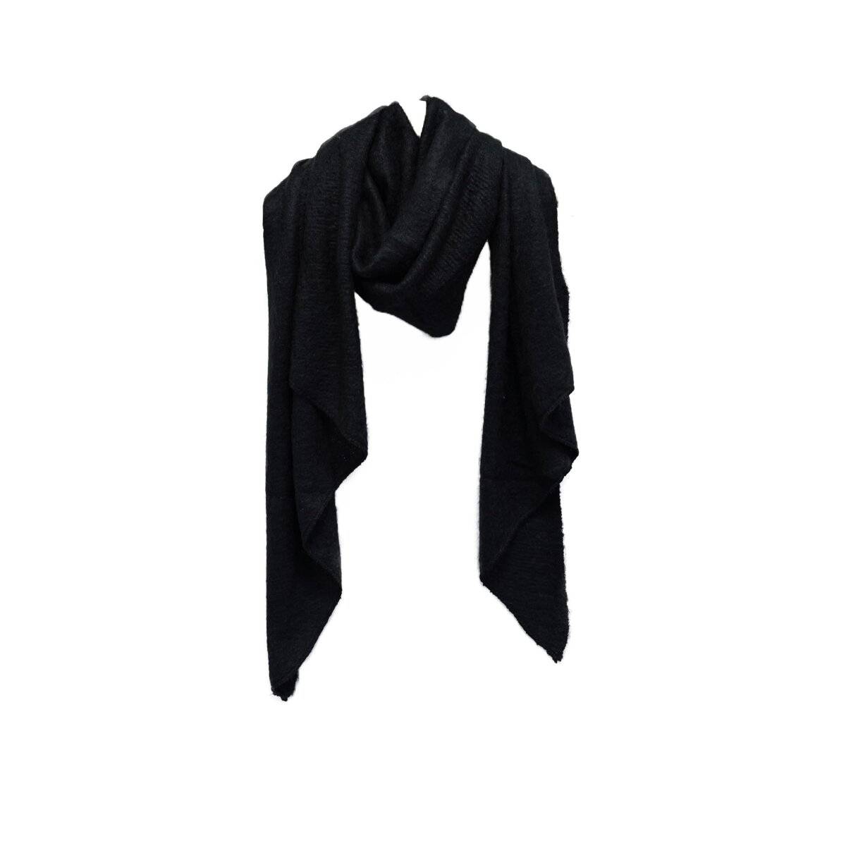 Eleganter Modeschal 220x70 cm, einfarbiger Schal - Stilvoll & Wärmend Schwarz