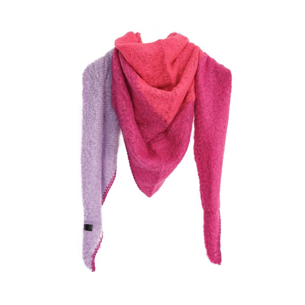 Modischer Dreiecksschal für Damen, XXL Schal 220x100 cm - komfortabel & langlebig Pink/Lila