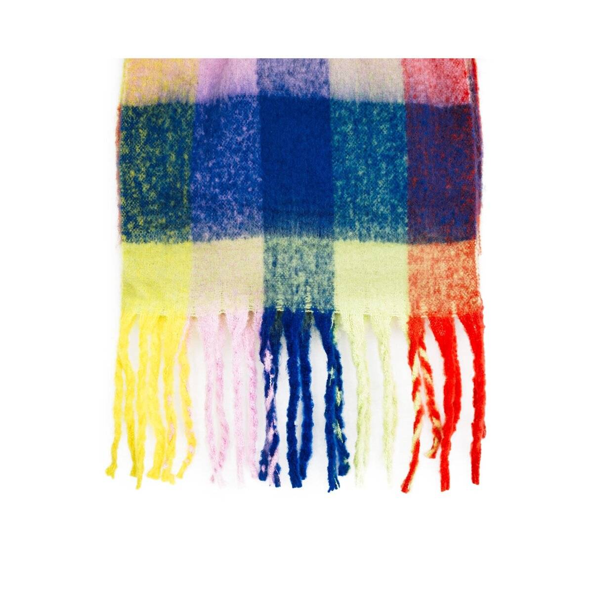 XXL Schal mit Karomuster - stylischer Modeschal mit Fransen 42x210 cm Motiv 3