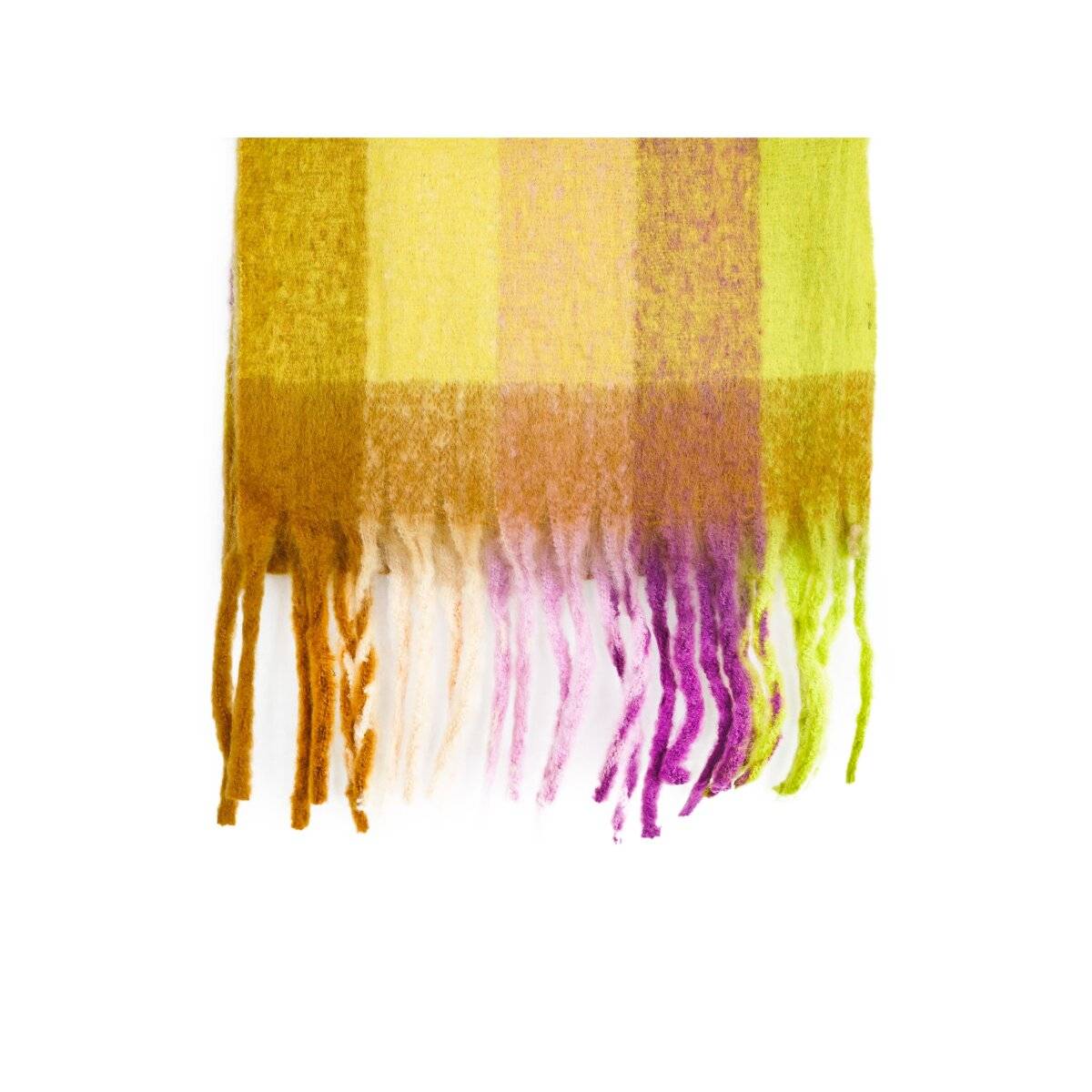 XXL Schal mit Karomuster - stylischer Modeschal mit Fransen 42x210 cm Motiv 4