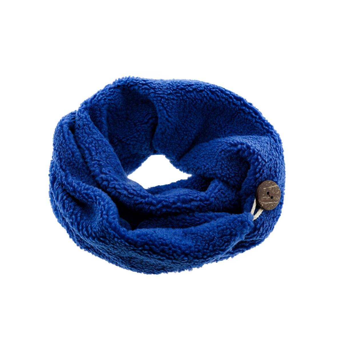 Kuscheliger Modeschal mit Knopf, Wickelschal 30x190 cm für kalte Tage Dunkelblau