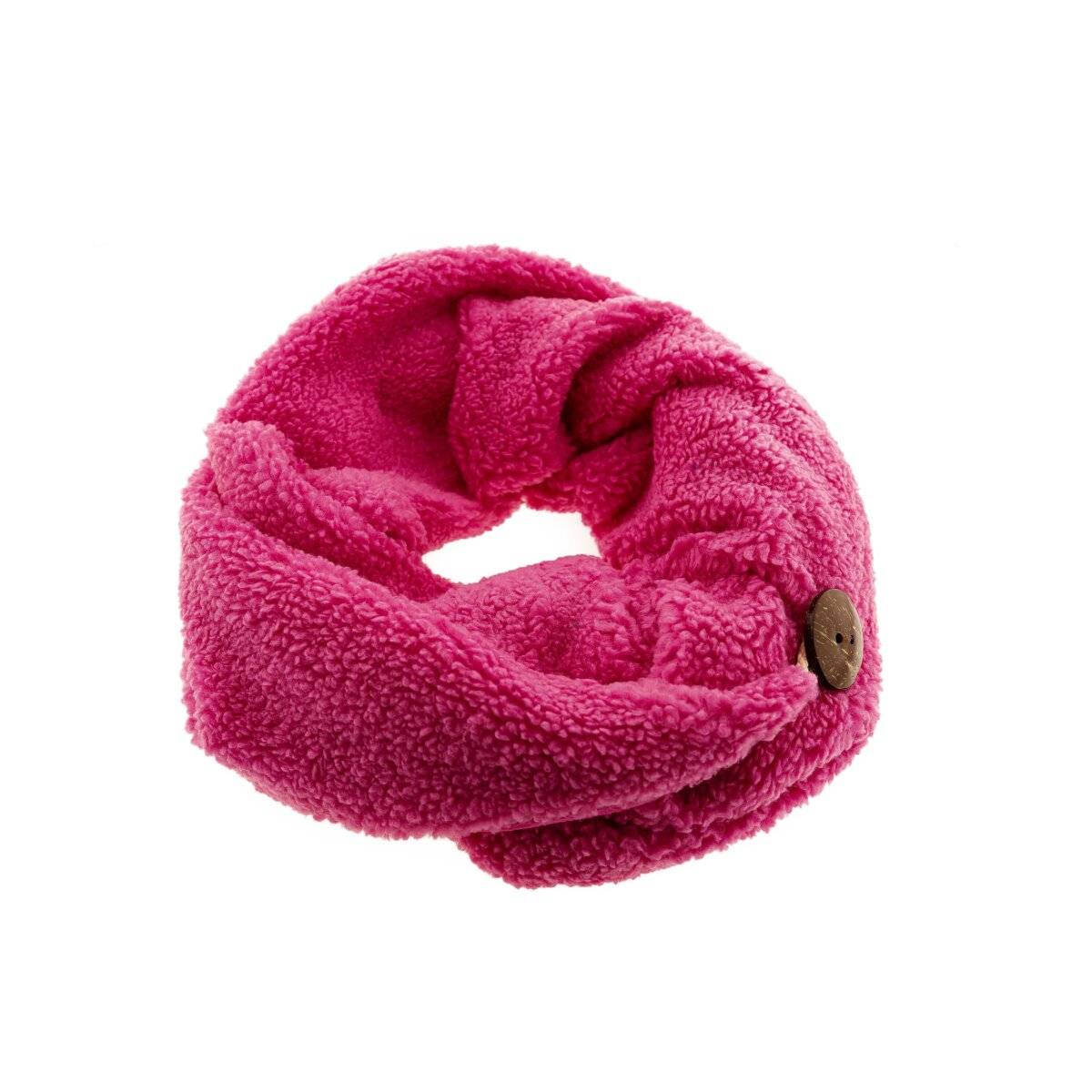 Kuscheliger Modeschal mit Knopf, Wickelschal 30x190 cm für kalte Tage Pink
