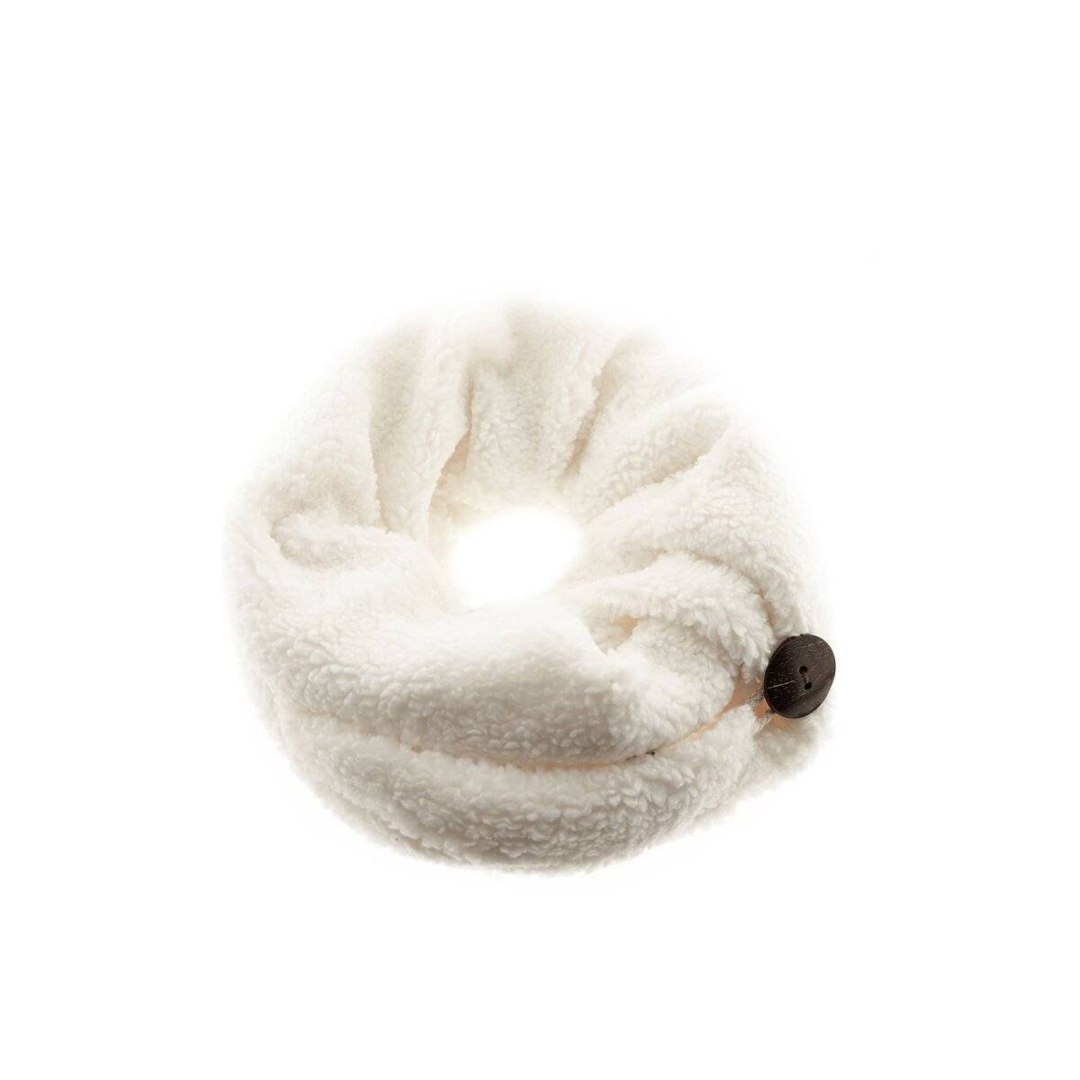 Kuscheliger Modeschal mit Knopf, Wickelschal 30x190 cm für kalte Tage Weiß