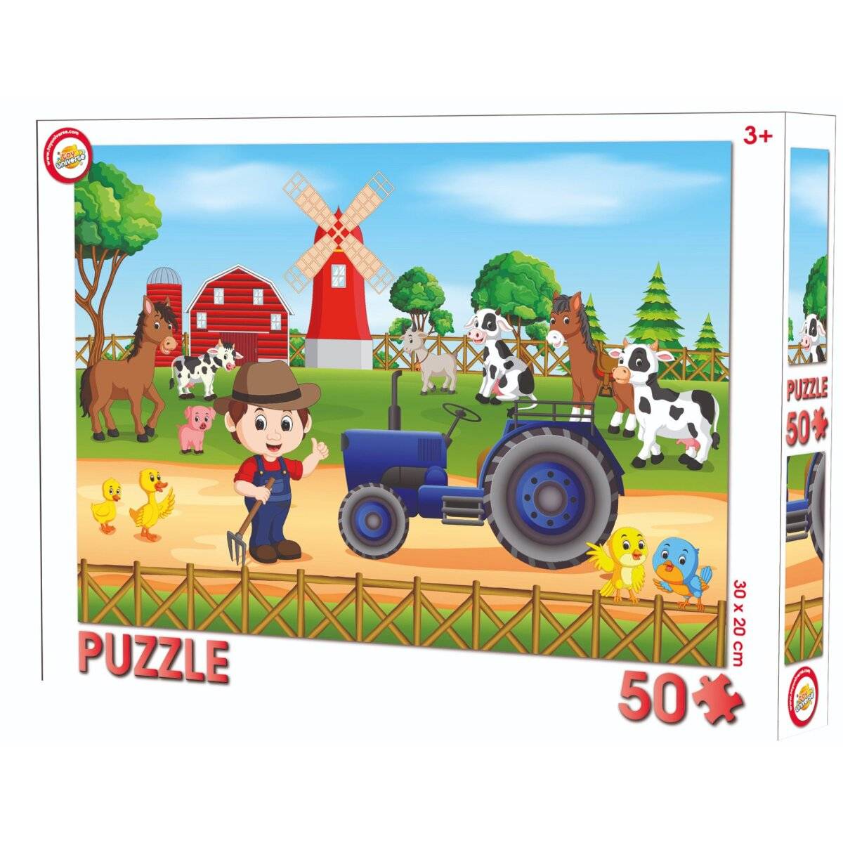 Zoo & Farm Puzzle, Spaßiges Tiermotiv für Kinder Bauernhof 50 Teile