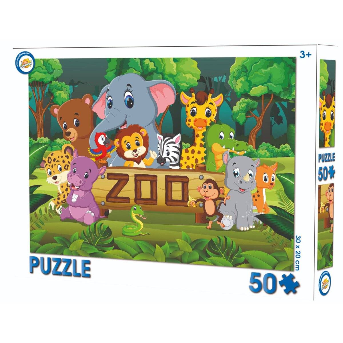 Zoo & Farm Puzzle, Spaßiges Tiermotiv für Kinder Zoo 50 Teile