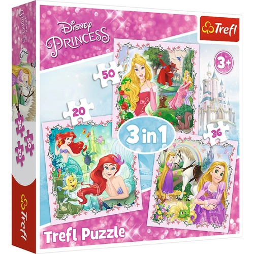 Disney Princess Kinderpuzzle 3-in-1 Puzzle mit je 36, 20 und 50 Teilen für Kinder Disney Princess Kinderpuzzle 3-in-1 Puzzle mit je 36, 20 und 50 Teilen für Kinder