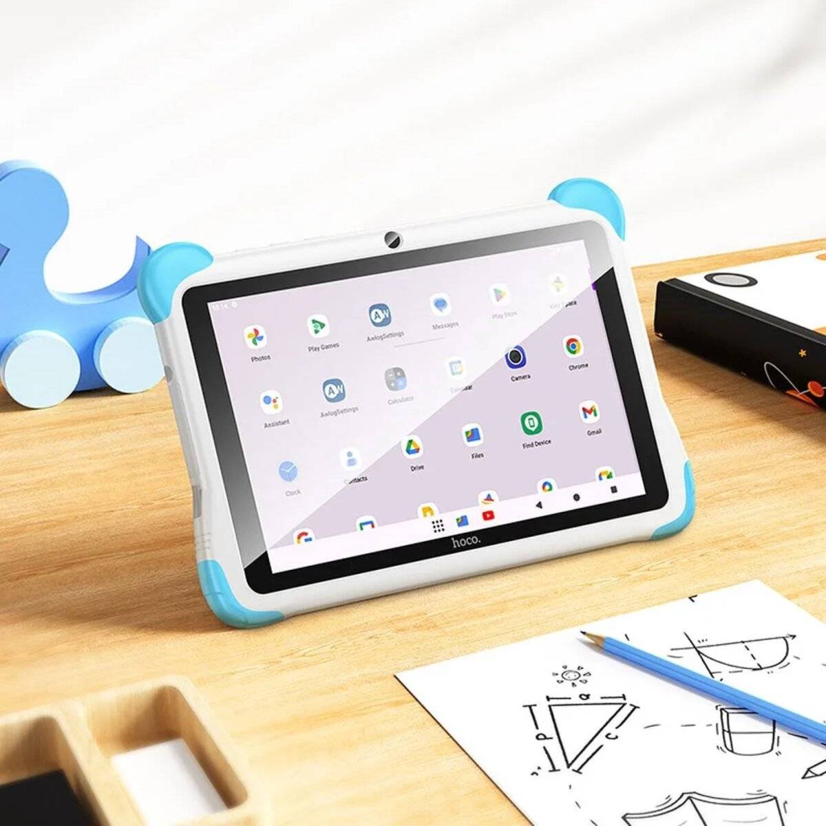 Tablet für Kinder 8-Zoll-HD, 4000 mAh, mit Androidsystem 14, 3 GB/32 GB Blau