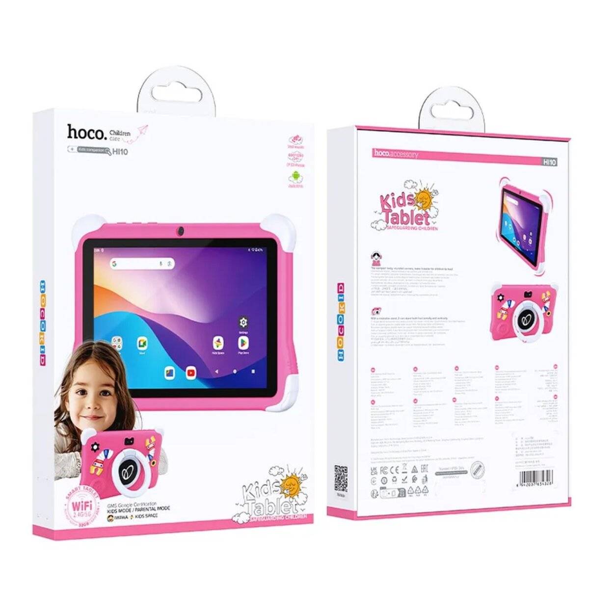 Tablet für Kinder 8-Zoll-HD, 4000 mAh, mit Androidsystem 14, 3 GB/32 GB Pink