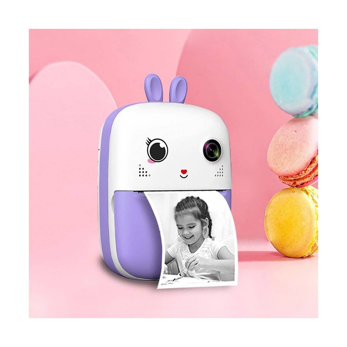 Mini-Thermodrucker 1800 mAh für Kinder mit Kamera und Camcorder 2,4 Zoll, 640 x 480 Pixel Lila