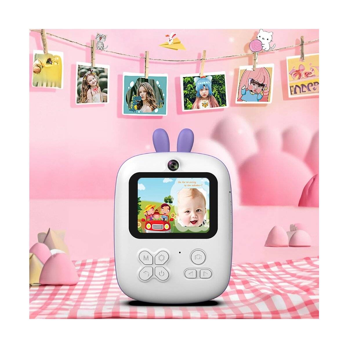 Mini-Thermodrucker 1800 mAh für Kinder mit Kamera und Camcorder 2,4 Zoll, 640 x 480 Pixel Lila