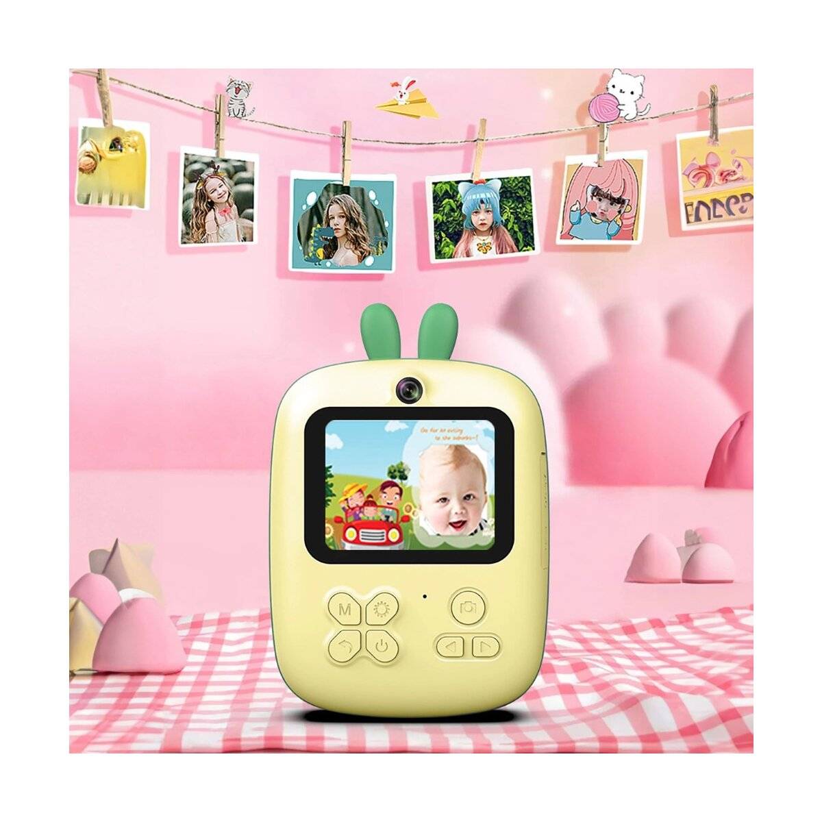 Mini-Thermodrucker 1800 mAh für Kinder mit Kamera und Camcorder 2,4 Zoll, 640 x 480 Pixel Grün