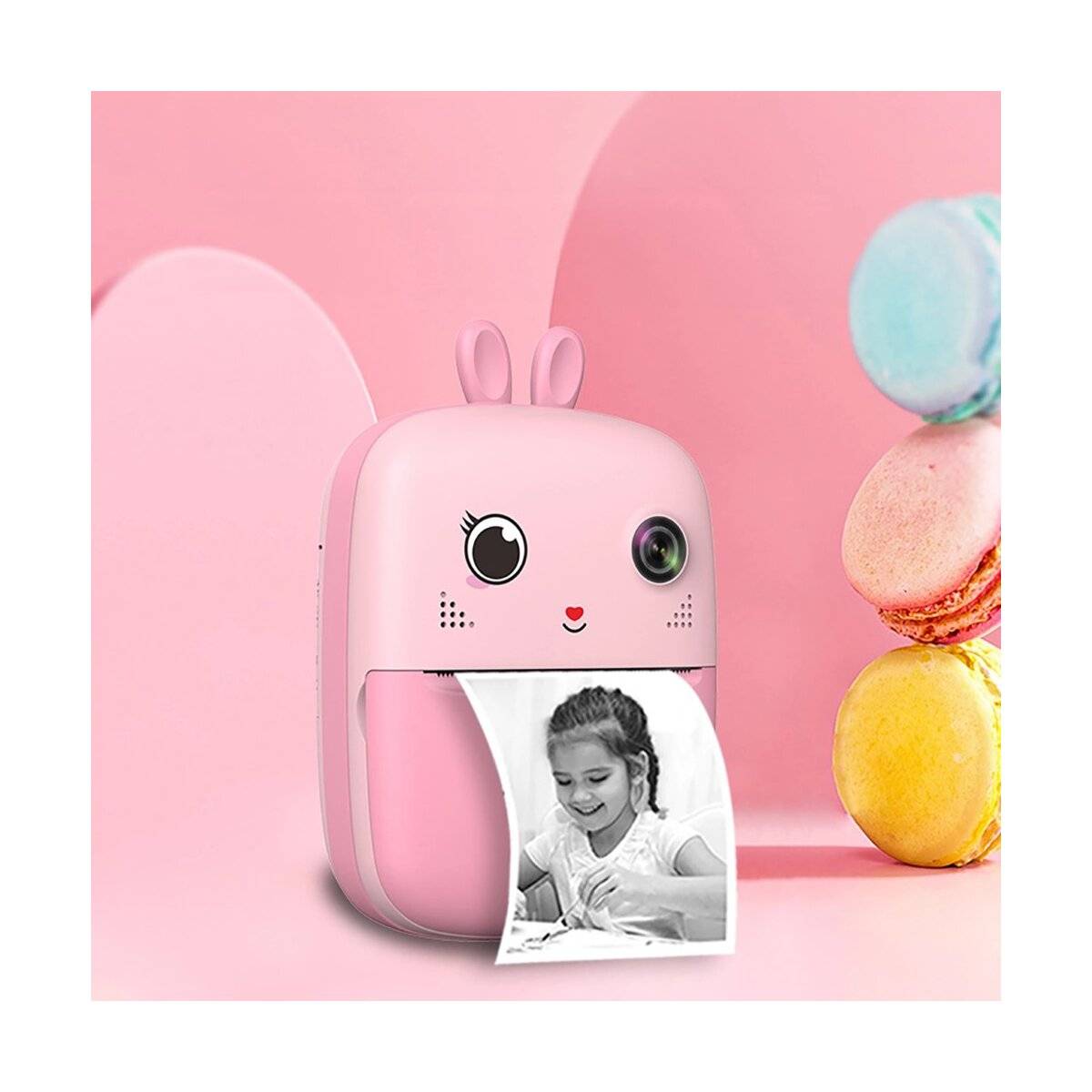 Mini-Thermodrucker 1800 mAh für Kinder mit Kamera und Camcorder 2,4 Zoll, 640 x 480 Pixel Rosa