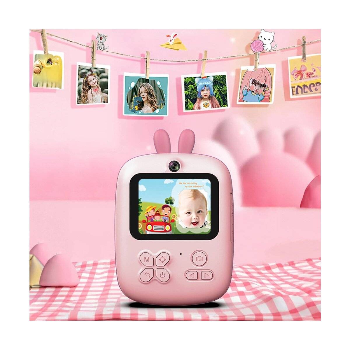 Mini-Thermodrucker 1800 mAh für Kinder mit Kamera und Camcorder 2,4 Zoll, 640 x 480 Pixel Rosa