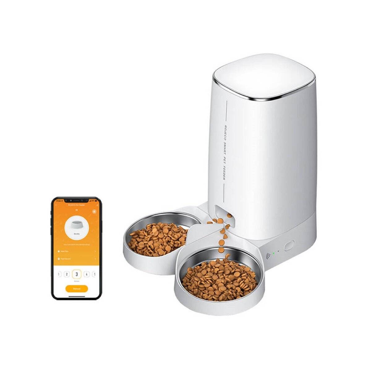 Automatischer Futterspender für Haustiere 4L WiFi-Version mit Doppelnapf