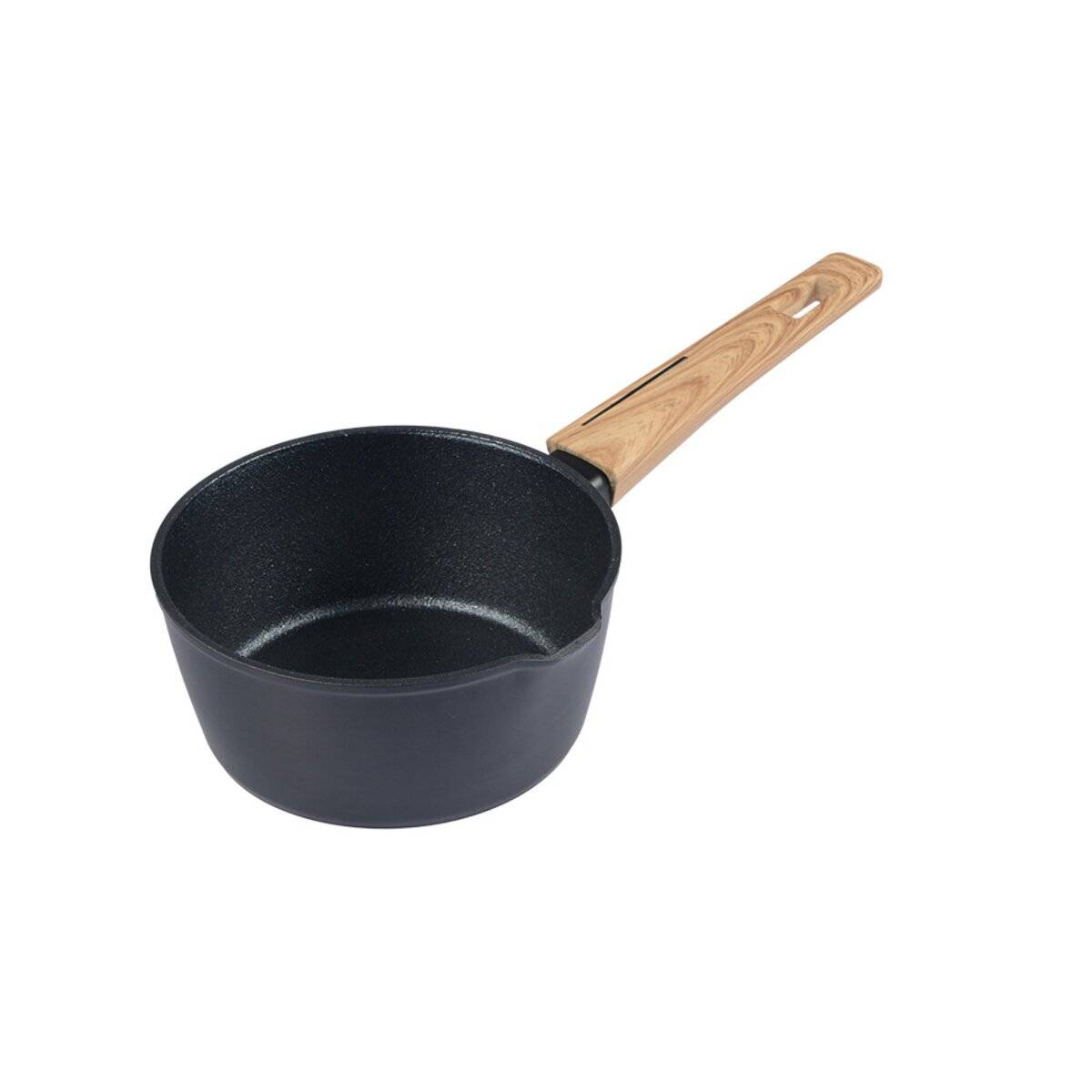 Stieltopf ø16 cm mit Softgriff in Holz-Optik - geeignet für alle Herdarten